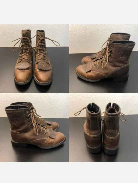 Ariat Women’s Brown Leather Work Boots - Picture 2 of 5